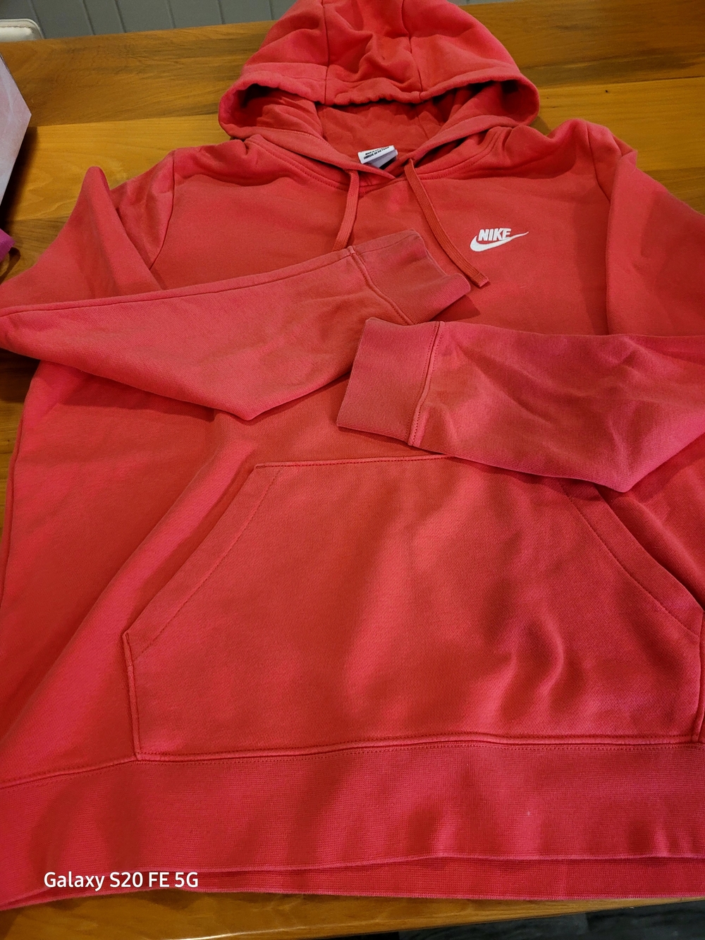 Nike Red Women's Pullover Hoodie with White Swoosh